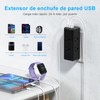 NVEESHOX Regleta Enchufe Multiple, Multicontacto USB con 6 Salidas CA