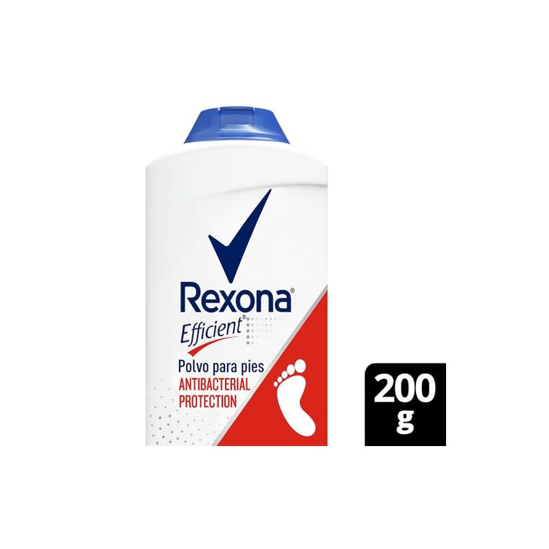 Desodorante para Pies en Polvo Antibacterial Rexona Efficient 200 gr