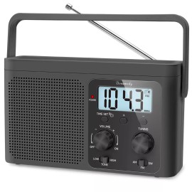 DreamSky Radio Portable AM FM Shortwave - Digital Radio Plug in Wall or Battery Black