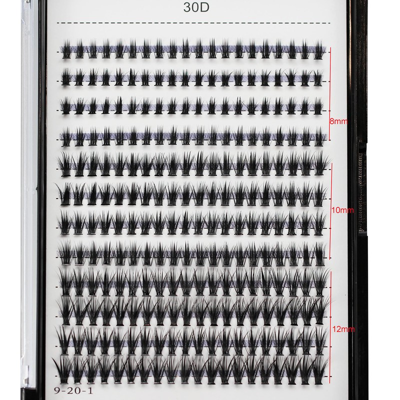 Bodermincer Bodermincer 10D 20D 240pcs Cluster Eyelash Extensions 8-9-10-11-12mm Mixed/