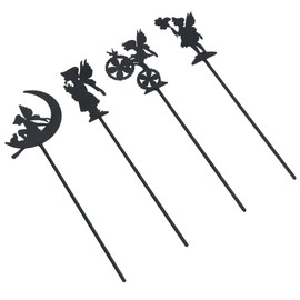 AB Tools Small Black Fairy Pixie Silhouettes Set of 4 Stake Garden Lawn Yard Ornament