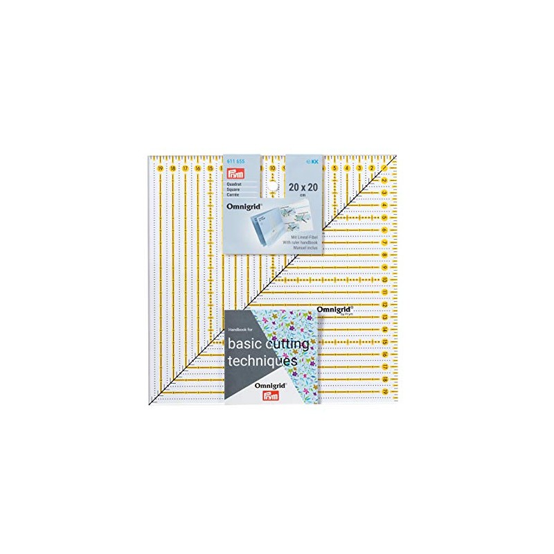 Prym Omnigrid 611655 Patchwork Ruler Square 20 x 20 cm