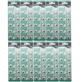 SUNCOM (100 pcs AG1 Alkaline 1.5V Button Cell Battery Single Use V364 GP364 LR621W TR621 Watch Toys Remotes Cameras