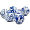 Red Lantern 3" Blue & White Decorative Porcelain Ball Set