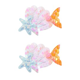 Mermaid Hair Clips Starfish Hair Clip Shell Hair Pins Multicolor Sparkling Hair Clips Accessories for Women and Girls Birthday Beach Party Headpiece (C)