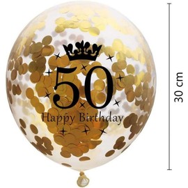 DIWULI Birthday Balloons 50 Years – Set of 5 Gold