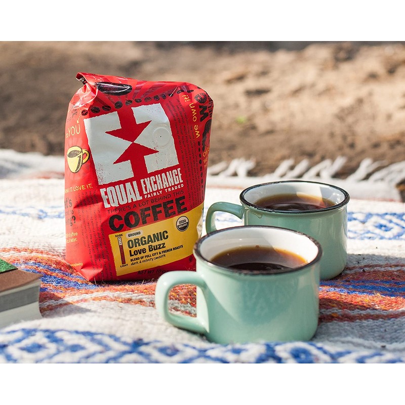 Equal Exchange Organic Ground Coffee, Love Buzz Bag, 10 Ounce
