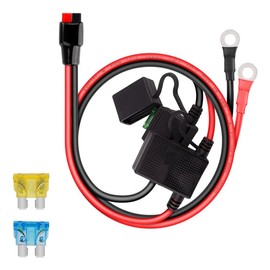 Aswalling Dual Positive Negative ATC Style Fuse Holder 10AWG Wire with Ring Terminals and 45A Connectors for Automotive