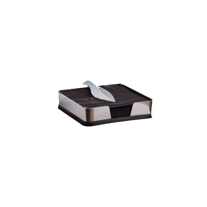 Kamenstein Horizontal Napkin Holder with Leaf Arm, 7-Inch, Stainless Steel