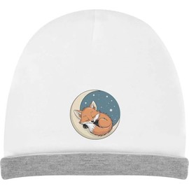 Azeeda 'Moon Fox' Kids Slouch Hat (KH00034959) White