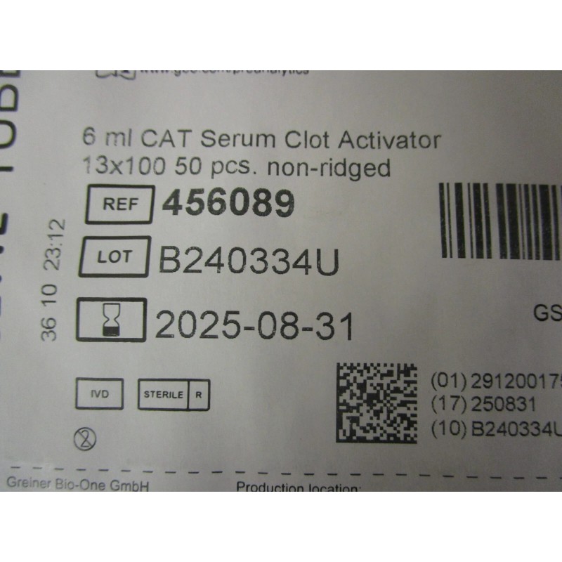 Greiner Bio One VACUETTE Clear Tube 6 mL CAT Serum