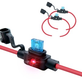Waterproof in-line ASP LED Fuse Holder,12 AWG for Automotive, Marine（2 Pack）