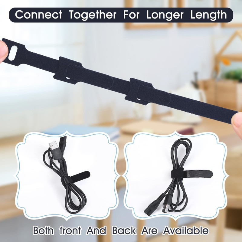 MVYC 240PCS 6 Inch Cable Ties- Hook and Loop Reusable