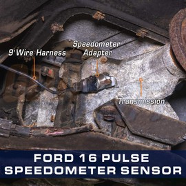GlowShift 16 Pulse Speedometer Sensor Adapter Compatible with Ford Tremec - Converts Transmission Mechanical Signal to Electronic for Aftermarket Speedometer Gauge