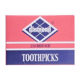 Diamond Toothpicks, Round Natural Wooden Bamboo Tooth Picks For Teeth, Appetizers and Cocktail 2pack ( 250 Count )