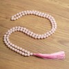 108 Mala Beads 8mm Natural Rose Quartz Long Polished-Finish Genuine