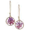 SPUNKYsoul Dried Flower Earrings for Women (Pink & Purple)