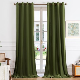 YOFUN Hunter Green Velvet Blackout Curtains 2 Panels Set, 84 inches Long Grommet Top Thermal Insulated Velvet Drapes for Living Room/Bedroom/Patio Sliding Door, W52 x L84 in