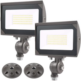 50W Outdoor LED Flood Light With 1/2" Knuckle Mount (Plate Included), 5000K Daylight 6000LM 120V, UL Waterproof LED Security FLood Lighting for Wall Wash /Sign/Flagpole/Tree/Yards/Advertising Boards