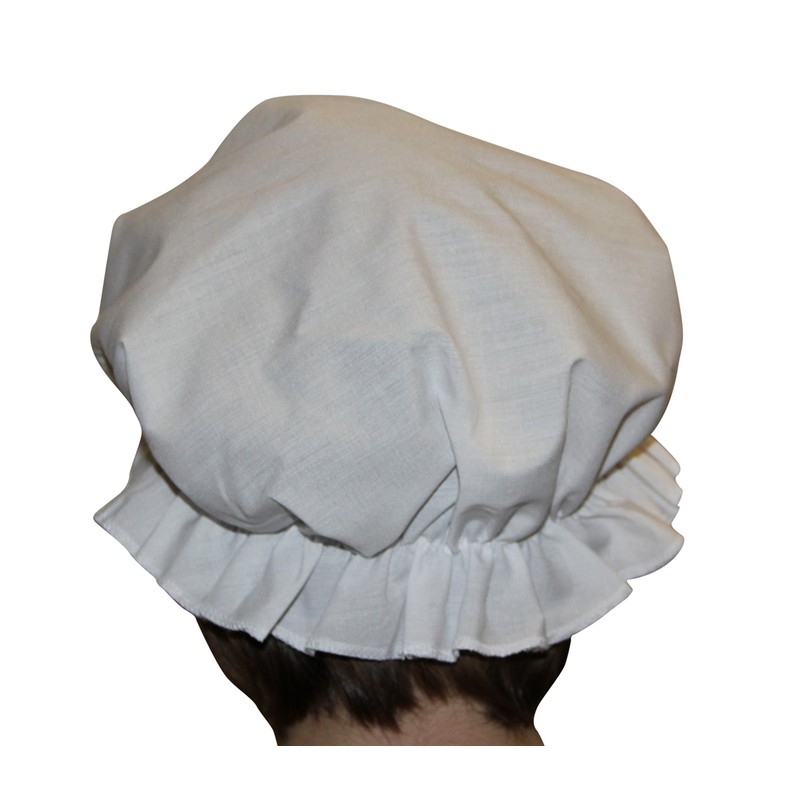 Brigitta Girls' Victorian/Edwardian Period Costume Maids' Mop Hat White