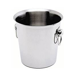 Genware NEV-26203 Wine Bucket With Ring Handles, Stainless Steel