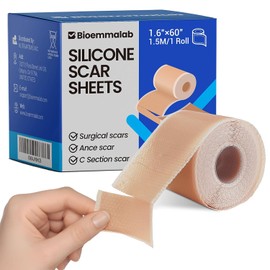 Bioemmalab- Láminas de silicona para cicatrices, cinta adhesiva de grado médico (rollo de 4 x 152 cm), parches curativos para cesáreas, queloides, arrugas faciales, estrías, recuperación quirúrgica, c