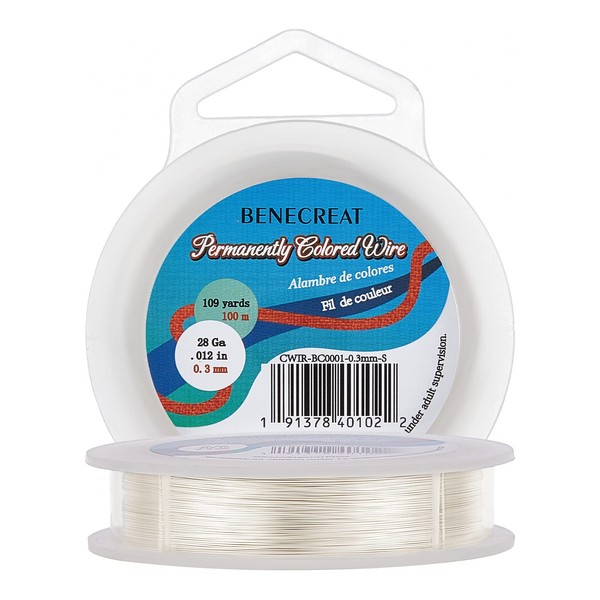 BENECREAT 28 Gauge Silver Copper Wire 328 Feet Jewelry Craft