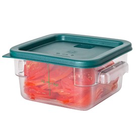 Restaurantware-LID ONLY: Met Lux Food Storage Container Lid, 1 Square Marinating Container Lid - Containers Sold Separately, With Date Indicator, Green Plastic Lid, Dishwashable, Freezable