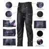 Vance Leather Men's Black Premium Leather Motorcycle Overpants with Side