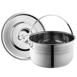 Camping Cookware Set - Compact Stainless Steel Campfire Cooking Pots and Pans | Combo Kit with Travel Tote Bag | Rugged Outdoor 4 Pc Cook Set for Hiking | Barbecues | Beach | Hiking Gear