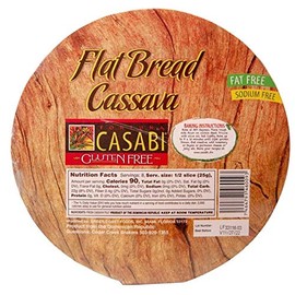 Casabi Artisan Flatbread Round 6-Pack (Cassava Bread) ***Bake First***, Gluten-Free (GF), Vegan, Paleo, Low Fodmap, AIP Friendly, Casabe, 100% Yuca Root. 7.05 oz Rounds (6-Pack)