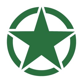 Wild Dingos LLC Army Circle Star 12" Military Wiliys Restoration Vinyl Decal Sticker Green