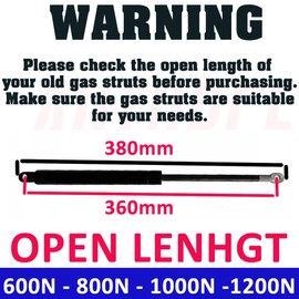 2X Ottoman Bed Lift Up Mechanism and Gas Spring Strut 600N, 800N, 1000N, 1200N (2X 1200N Struts ONLY)