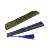 Wrapables Silk Handheld Folding Fan with Tassel and Protective Sleeve,