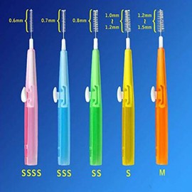 60pcs Toothpick Interdental Brushes Tooth Flossing Head Oral Hygiene Brush Optional Sizes