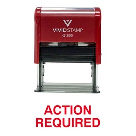 Action Required Office Self Inking Rubber Stamp (Red Ink) - Large