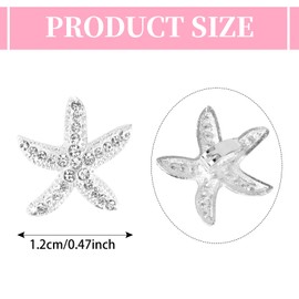 20 Packs Rhinestone Starfish Hair Clips-Shiny Silver Grip Clips with Secure Snap Closure, Unique Starfish Design for Women Beach Weddings/Swim Party, Accessories for Everyday Hairstyles