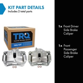 TRQ Front Brake Caliper Set Zinc Coated Brackets Compatible with 2012-2015 Hyundai Tucson 2012-2016 Kia Sportage