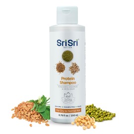 SRI SRI TATTVA Protein Shampoo for Normal to Dry Hair – Natural Ayurvedic Hair Care for Damaged Hair – Sulfate-Free Shampoo to Achieve Healthy, Shiny, and Strong Hair (200 ml)