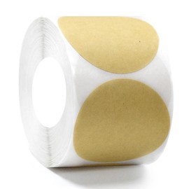 500PCS 2 Inch Circle Dot Stickers Garage Sale Price Tag Stickers, Round Coding Labels Blank Yard Sale Price Stickers Natural Brown Dot Stickers for Office Student Classroom Home Decorative (2 Inch)