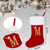 ALIBBON 20 Inches Monogram Christmas Stockings with Initials Large Red