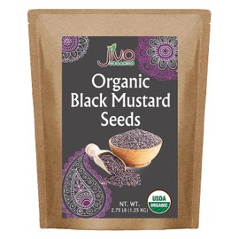 Jiva Organic Black Mustard Seeds Whole 2.75 Pound Bulk Bag - Non-GMO Keto Friendly, Non-Irradiated