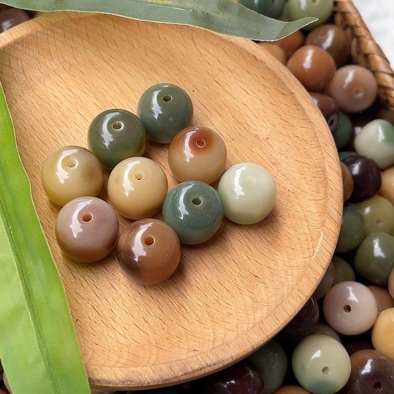 qbodp 100 Pcs 12mm Mixed Beads for Jewelry Making, Bodhi
