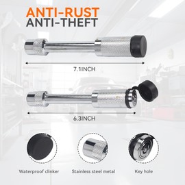 GAMPRO Car Adjustable Trailer Hitch (2-Inch Receiver), with 8 Inch Drop/Rise Chrome Plated Steels Ball Mount, Two Anti-Theft Pins Locks, Heavy Duty Aluminum Tow Hitches for Truck(12,500 LBS GTW)