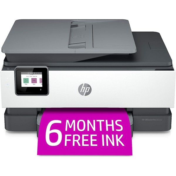 HP OfficeJet Pro 8025e Wireless Color All-in-One Printer with Bonus 6 Free Months Instant Ink (1K7K3A) (Renewed Premium),Grey