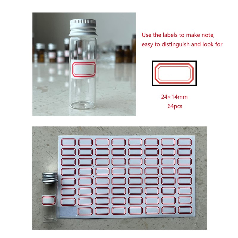 Cadbibe 15ml Glass Vials with Screw Caps and Plastic Stoppers,
