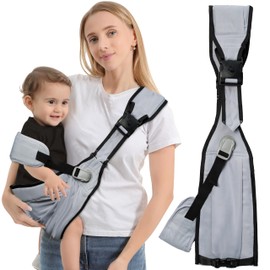 GoaePode Baby Carrier Sling with Side Support Straps, Hands Free Adjustable Toddler Sling Carrier Newborn to Toddler Carrying with Cushioned Shoulder Straps, Ergonomic M-leg Health, 0-36 Months (Grey)
