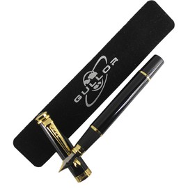 Gullor Mother of Pearl Push-In Style Fountain Pen with a Black Cap black