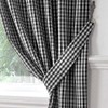 Gingham Check Kitchen Tape Top Curtains - Black (46" Wide