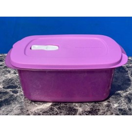 Tupperware Crystalwave Container 7cup / 1.7L Rectangular MicroFlash Mulberry New